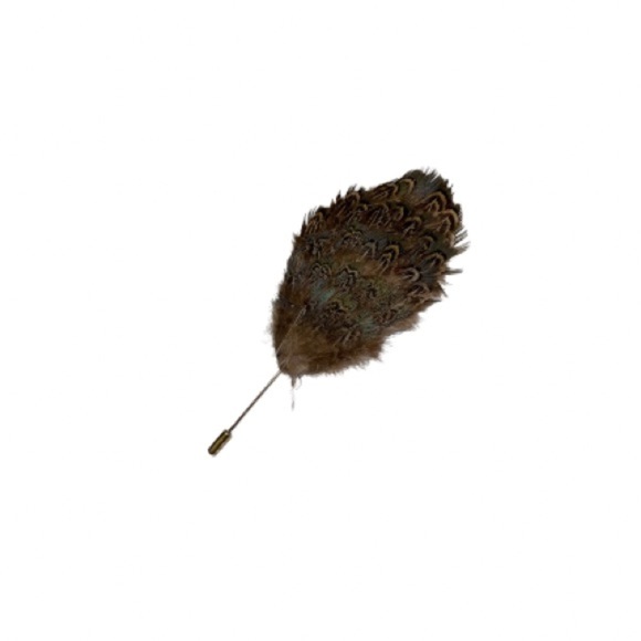 Vintage Blue and Brown Feather Hat / Scarf Pin - Picture 1 of 6